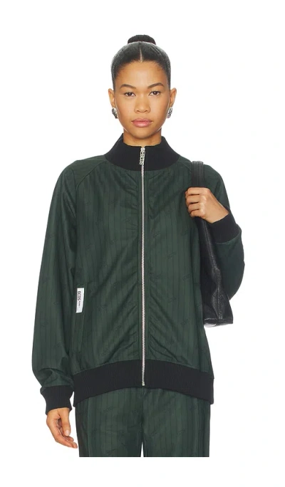 Gcds Triacetate Pinstripe Track Jacket In Green