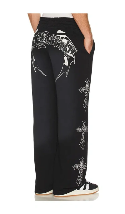 Ed Hardy Crosses Skulls Baggy Sweatpant In Black