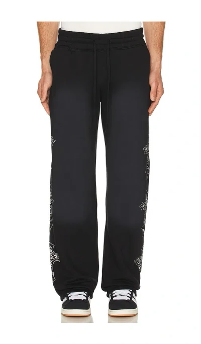 Ed Hardy Crosses Skulls Baggy Sweatpant In Black