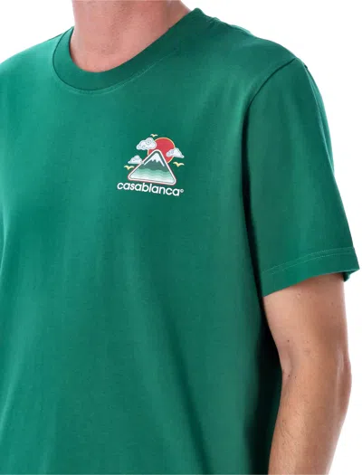 Casablanca Montagne Ondulee Crewneck T-shirt In Green