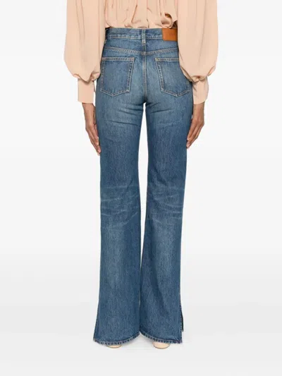 Chloé Valentino Garavani Joie De Jouer Leather Low-top Sneakers In Blue