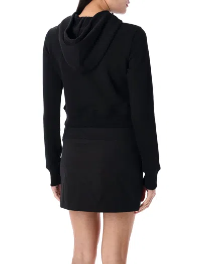 Diesel Oval D Hooded Cropped Sweatshirt In Black