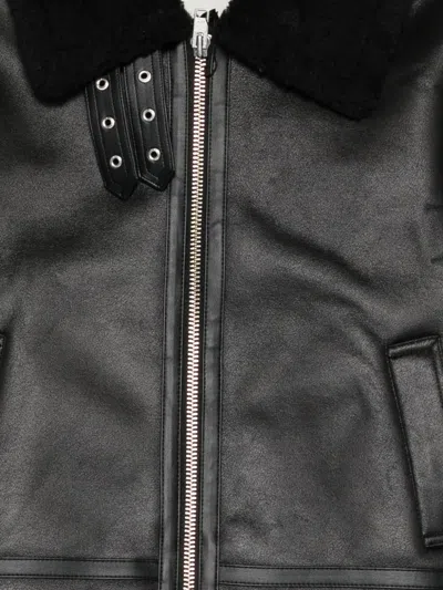 Dunst Faux Leather Shearling Jacket In Black