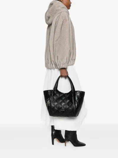 Emporio Armani Leather Shopping Bag In Black