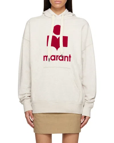 Isabel Marant Étoile Logo-printed Long-sleeved Drawstring Hoodie In White