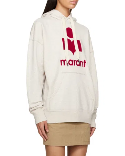 Isabel Marant Étoile Logo-printed Long-sleeved Drawstring Hoodie In White