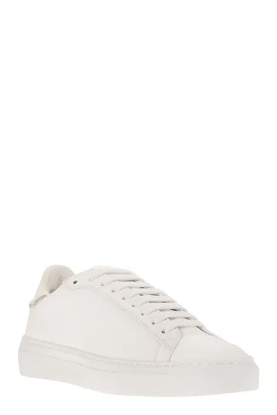 Fabiana Filippi Lace-up Leather Sneakers With Shiny Accents In White