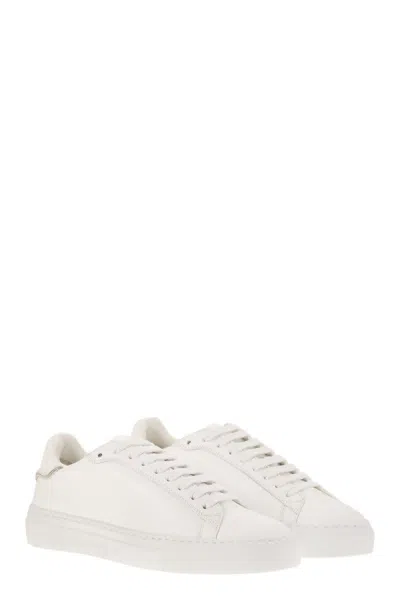 Fabiana Filippi Lace-up Leather Sneakers With Shiny Accents In White