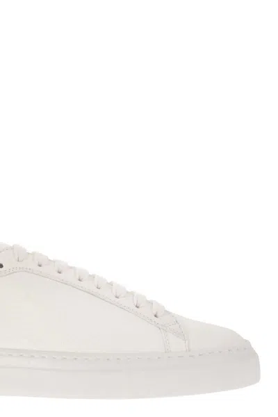 Fabiana Filippi Lace-up Leather Sneakers With Shiny Accents In White