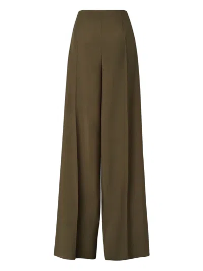 Fendi Green Wool And Mohair Trousers In Brown