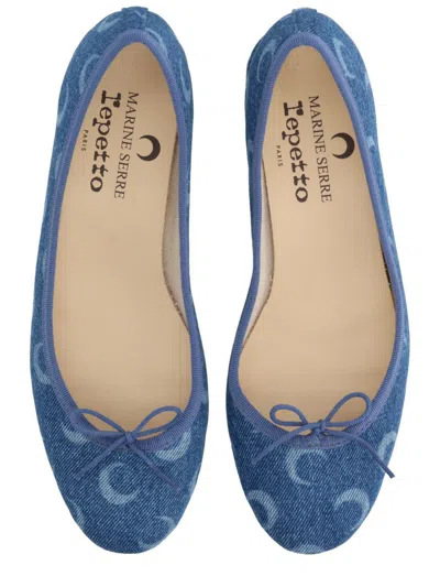 Marine Serre Ballerina "camille"  X Repetto In Blue