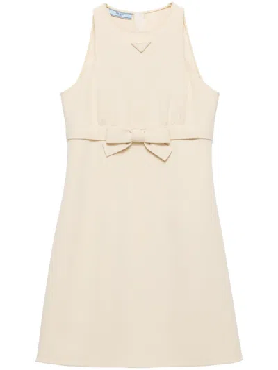Prada Bow Detailing Short Dress In Pink