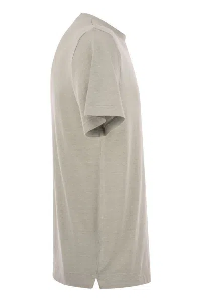 Fedeli Short-sleeve Linen T-shirt In White