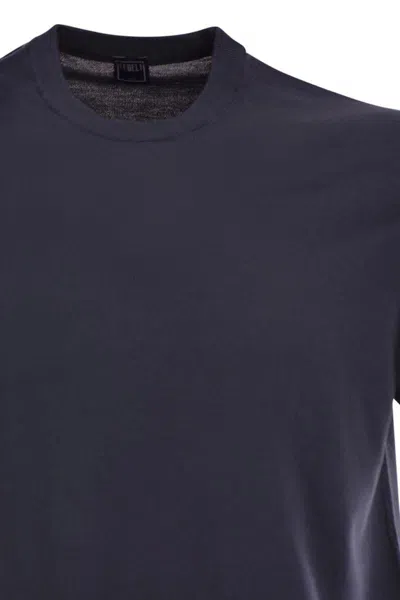 Fedeli Giza Cotton T-shirt In Blue