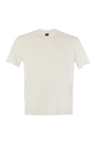 Fedeli Garment-dyed Linen And Elastane T-shirt In White