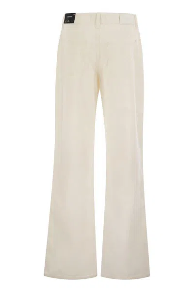 7 For All Mankind Tess Trouser - Cotton And Linen Trousers In Neutral