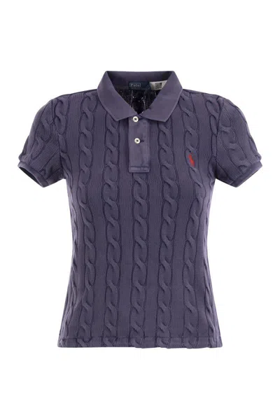 Polo Ralph Lauren Cotton Polo Shirt With Embroidered Logo In Grey