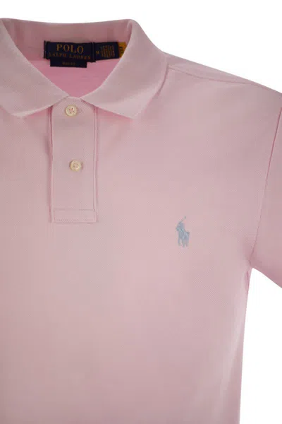 Polo Ralph Lauren Slim-fit Pique Polo Shirt In Pink