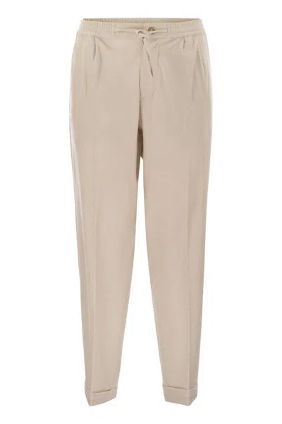 Fedeli Harvard Soft Cashmere Flannel Trousers In Neutral