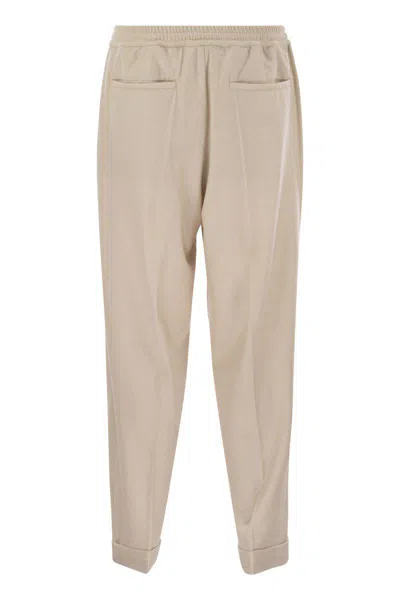 Fedeli Harvard Soft Cashmere Flannel Trousers In Neutral