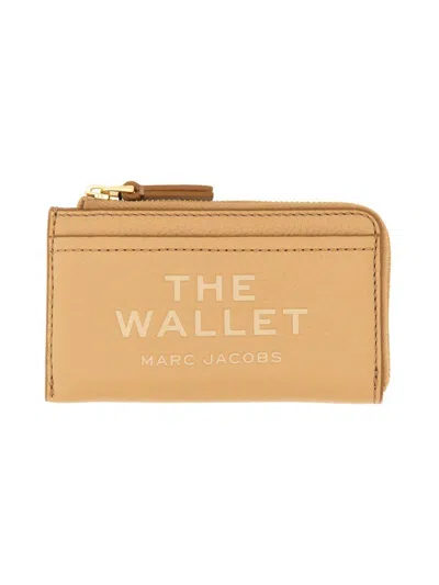 Marc Jacobs Leather Card Holder In Sand