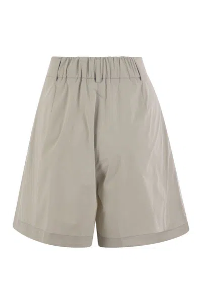 Herno Stretch Nylon Shorts In Gray
