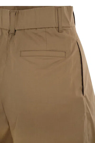 Herno Stretch Cotton Bermuda Shorts In Brown