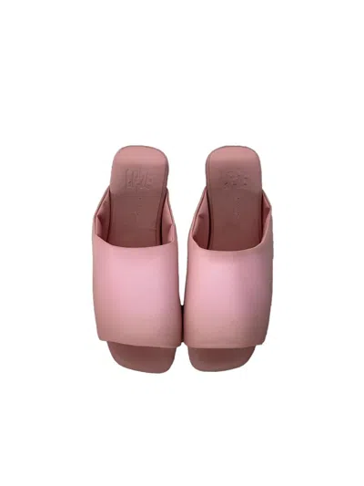 La Rose Nappa Leather Slides In Pink
