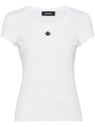 Dsquared2 Small Maple Leaf T-shirt In White