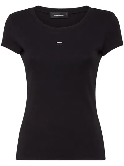 Dsquared2 Logo Crew Neck Jersey T-shirt In Black