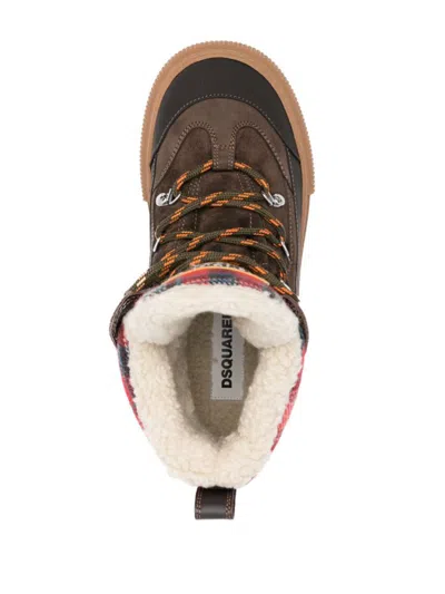Dsquared2 High Top Lace-up Boots In Brown