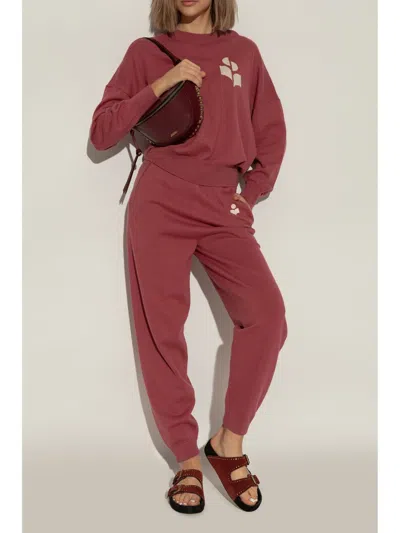 Isabel Marant Lennyo Suede Buckle Sandals In Red