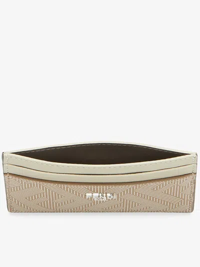 Fendi Men Nude Leather Wallet In Neutral