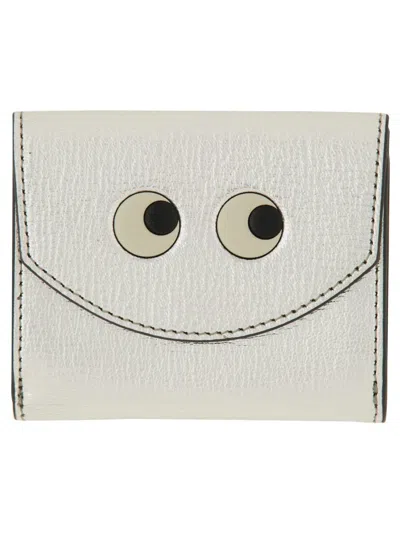 Anya Hindmarch Trifold Mini "eyes" Wallet In Silver