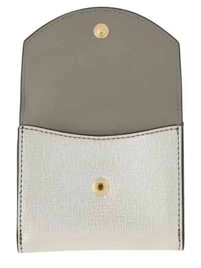 Anya Hindmarch Trifold Mini "eyes" Wallet In Silver