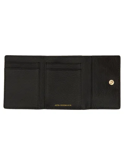 Anya Hindmarch Trifold Mini Eyes Wallet In Black
