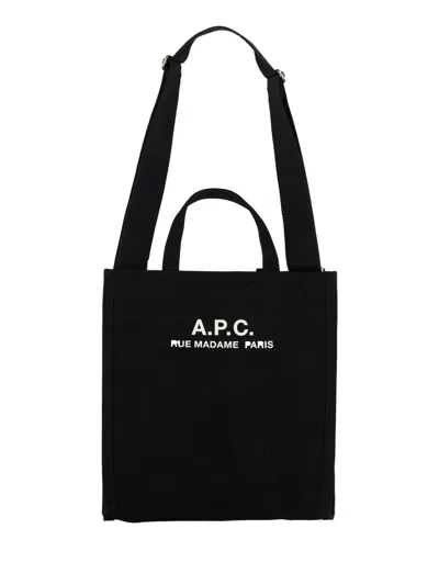 Apc Recovery Logo Printed Shopping Bag In Black