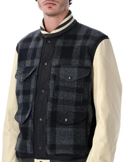 Junya Watanabe Quilted Back Varsity Style Jacket In Multi