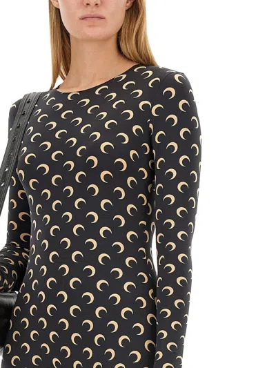 Marine Serre Regenerated All Over Moon Jersey Catsuit Clothing In Black