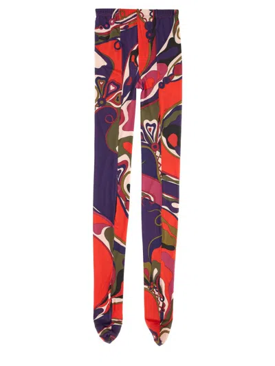 Pucci Orchid Print Tights In Multi