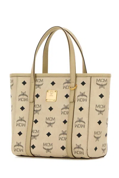 Mcm Mini Tony Printed Canvas Tote Bag In Neutral