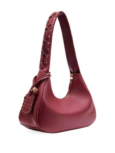 Ganni Medium Hobo Shoulder Bag In Red