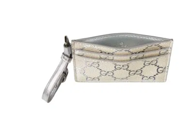Gucci Gg Emblem Card Case With Strap In Neutral