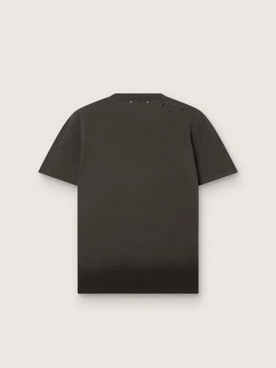 Golden Goose Vintage-effect Anthracite T-shirt With Perforated Heart Men In Gray