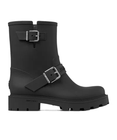 Jimmy Choo Biker Rain Black Tpu Rain Boots Black 42 In Black