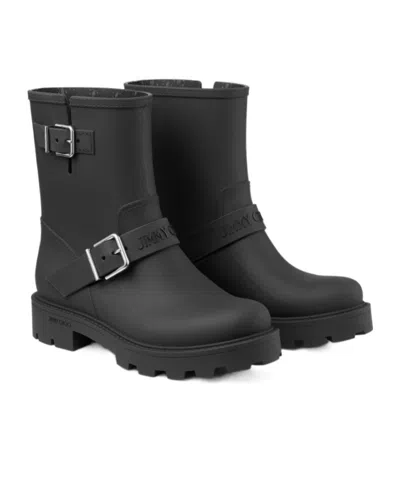 Jimmy Choo Biker Rain Black Tpu Rain Boots Black 42 In Black