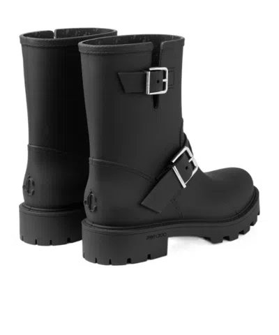 Jimmy Choo Biker Rain Black Tpu Rain Boots Black 42 In Black