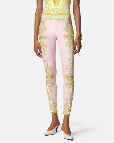 Versace Pattern-printed Leggings In Pink