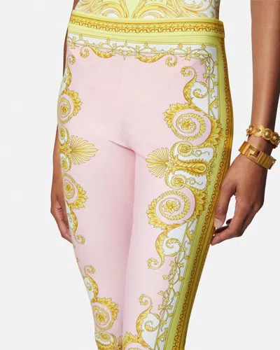 Versace Pattern-printed Leggings In Pink