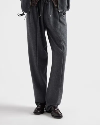Prada Wool And Cashmere Pants In Gray